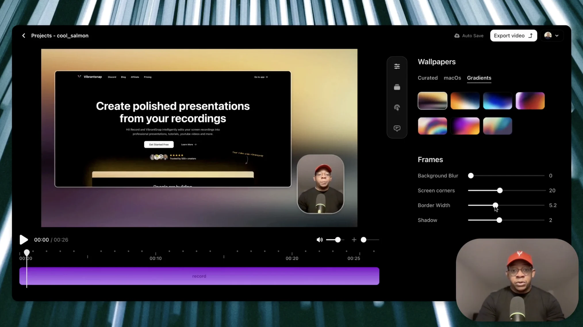 VibrantSnap AI-powered screen recording platform